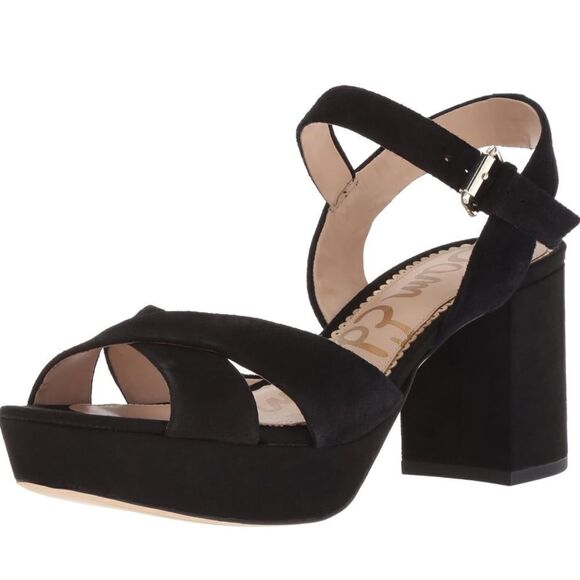 Sam Edelman Women's Jolene Heeled Sandal Black Suede SZ US 6M/ EU 36 NEW in Box - Picture 9 of 12